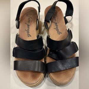 Free People Black Strappy Sandals 37